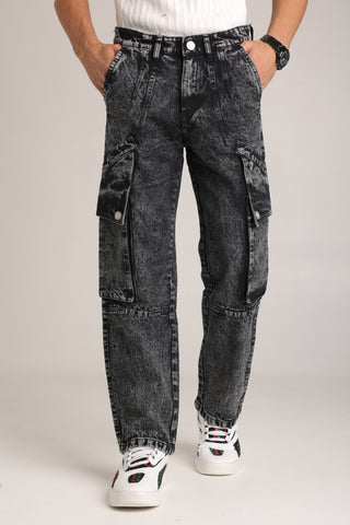 Men’s Baggy 6-Pocket Cargo Jeans – Street Style Comfort