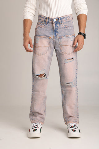 Men’s Baggy Distressed Jeans – Trendy Streetwear Style