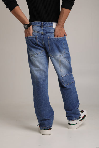 Men's Mid-Wash Baggy Carpenter Jeans