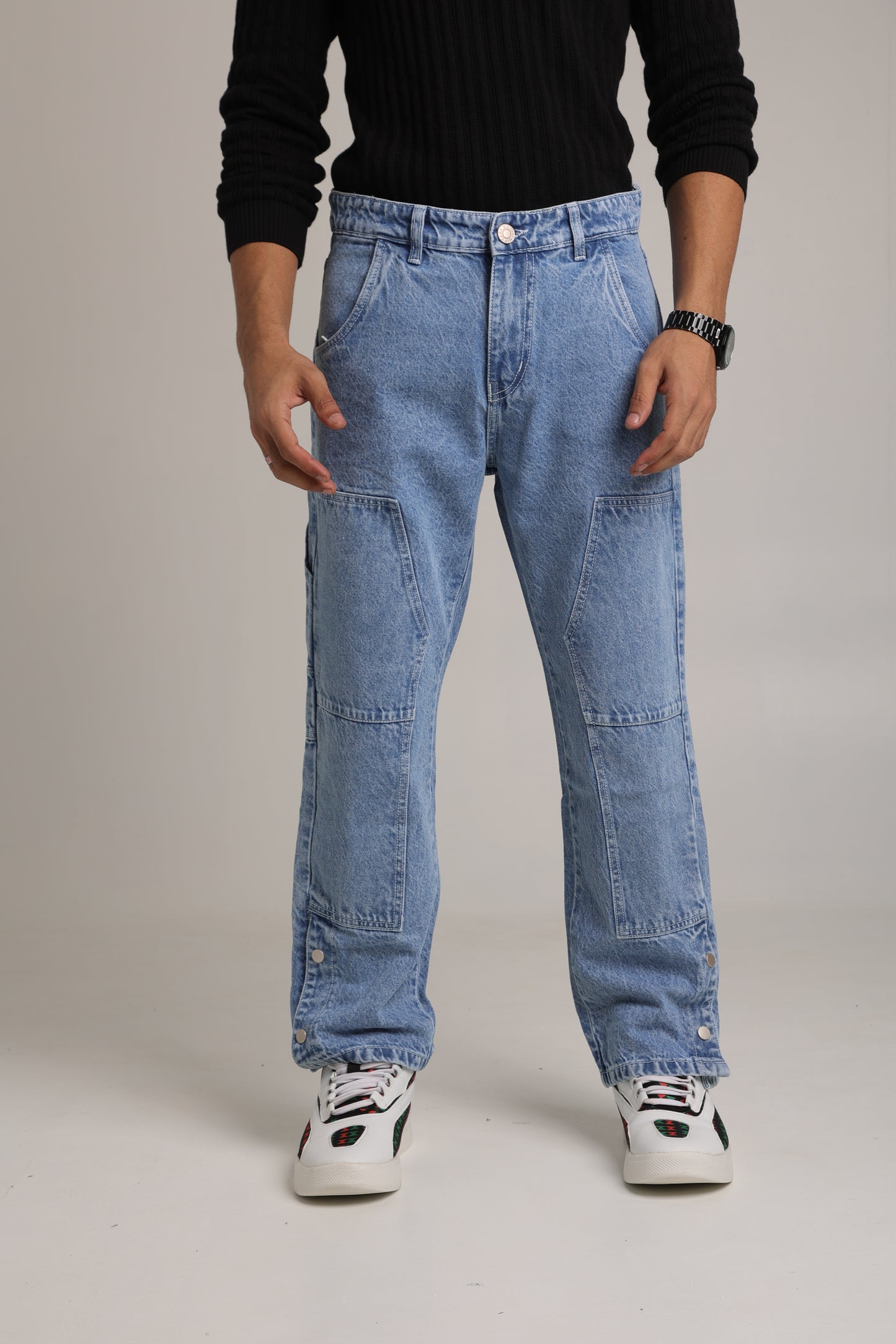 Men's Mid-Wash Baggy Carpenter Jeans