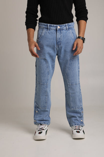 Men's Mid-Wash Baggy Carpenter Jeans