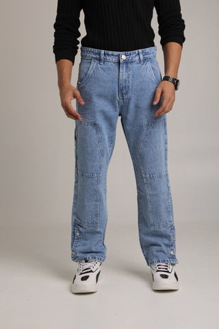 Men's Mid-Wash Baggy Carpenter Jeans