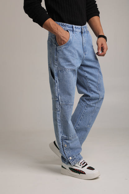 Men's Mid-Wash Baggy Carpenter Jeans