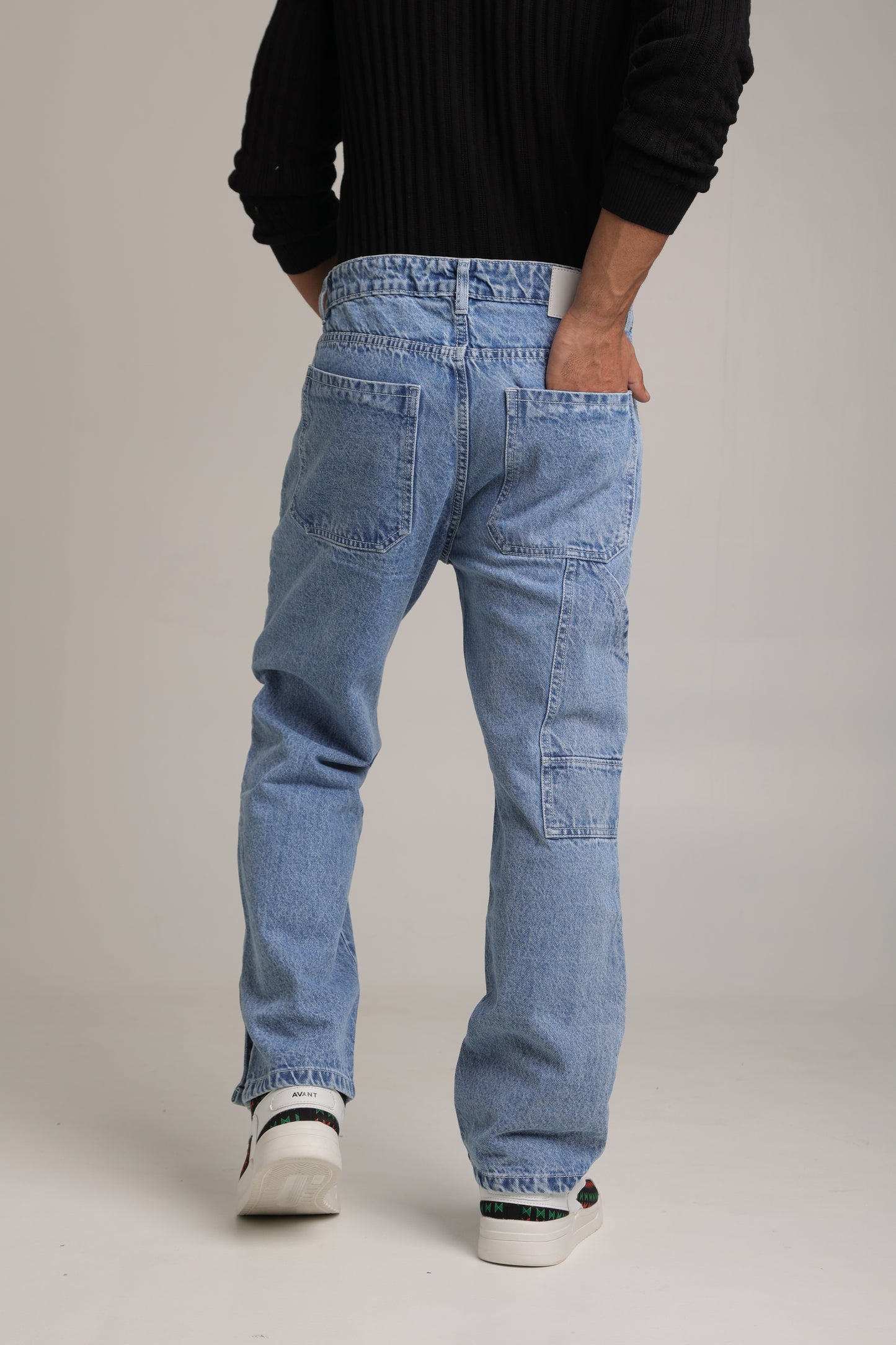 Men's Mid-Wash Baggy Carpenter Jeans