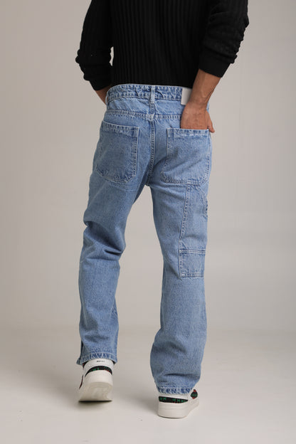 Men's Mid-Wash Baggy Carpenter Jeans